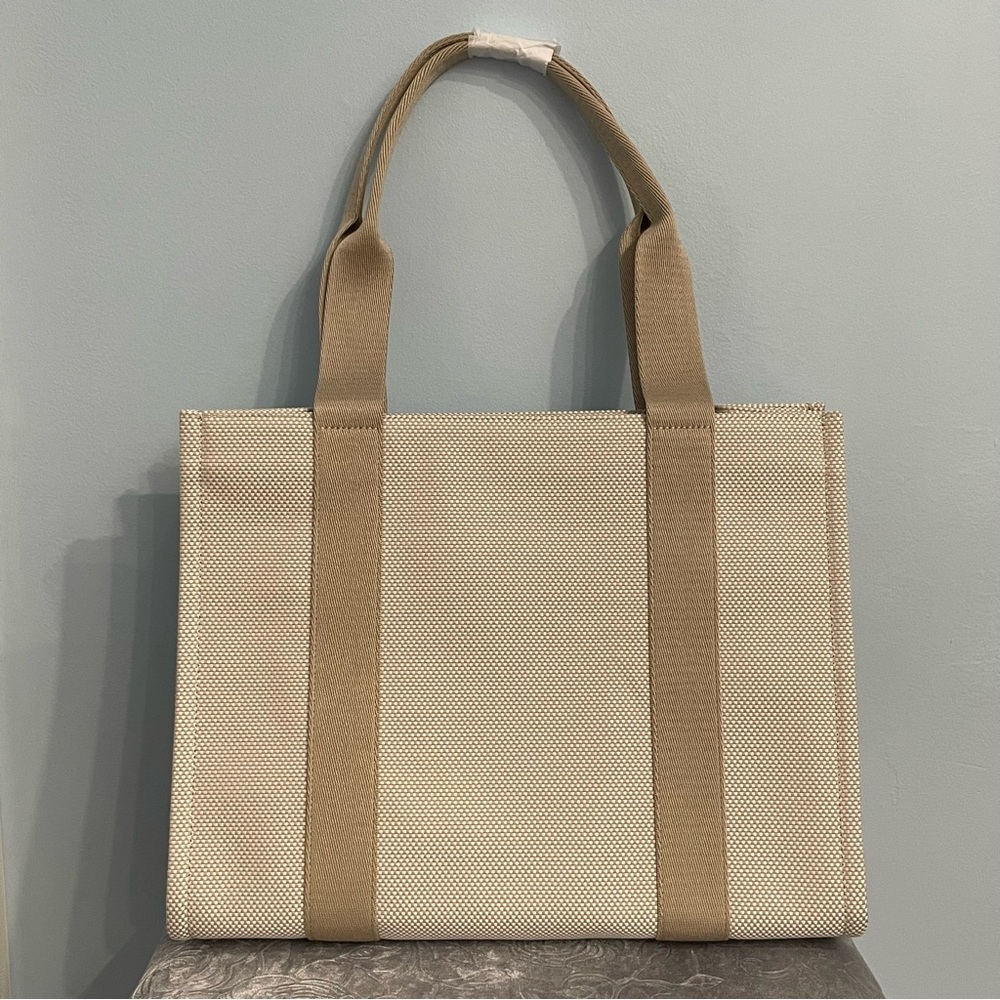NWT Lululemon Two Tone Canvas Tote Bag 10L Mojave Tan / Light Ivory - Picture 5 of 12